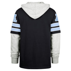 Tennessee Titans '47 Double Header Blitz Cornerback Pullover Hoodie - Navy on sale