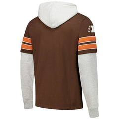 Cleveland Browns '47 Throwback Double Header Blitz Cornerback Hoodie - Brown cheap