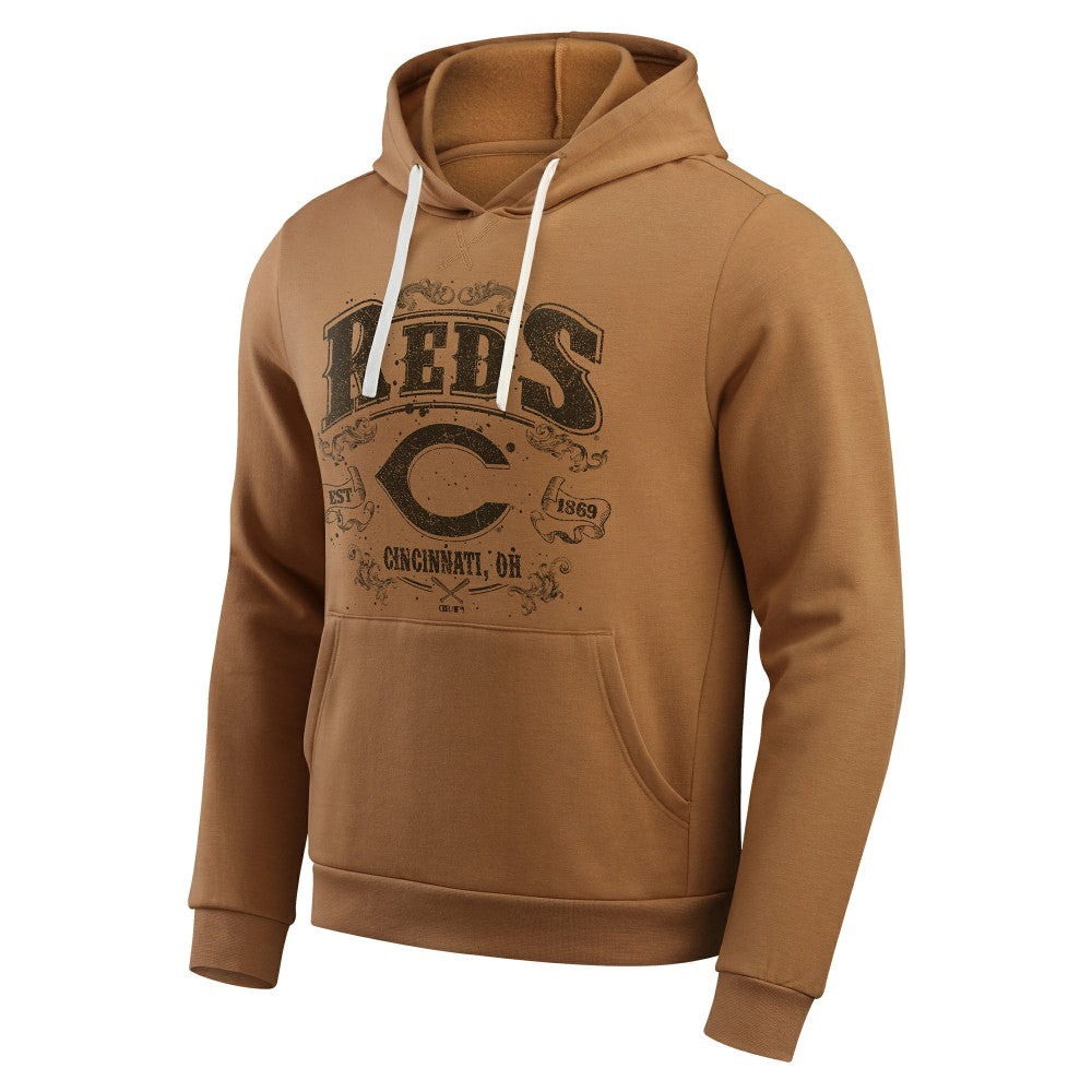 Cincinnati Reds Darius Rucker Collection Camp Fleece Pullover Hoodie  Tan