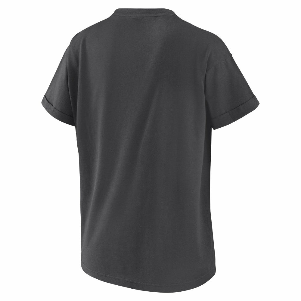 Cincinnati Reds WEAR by Erin Andrews Women's Domestic Box Color Boyfriend T-Shirt Charcoal
