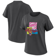 Chicago Cubs WEAR by Erin Andrews Women's Domestic Box Color Boyfriend T-Shirt Charcoal