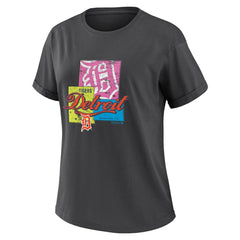 Detroit Tigers WEAR by Erin Andrews Women's Domestic Box Color Boyfriend T-Shirt Charcoal