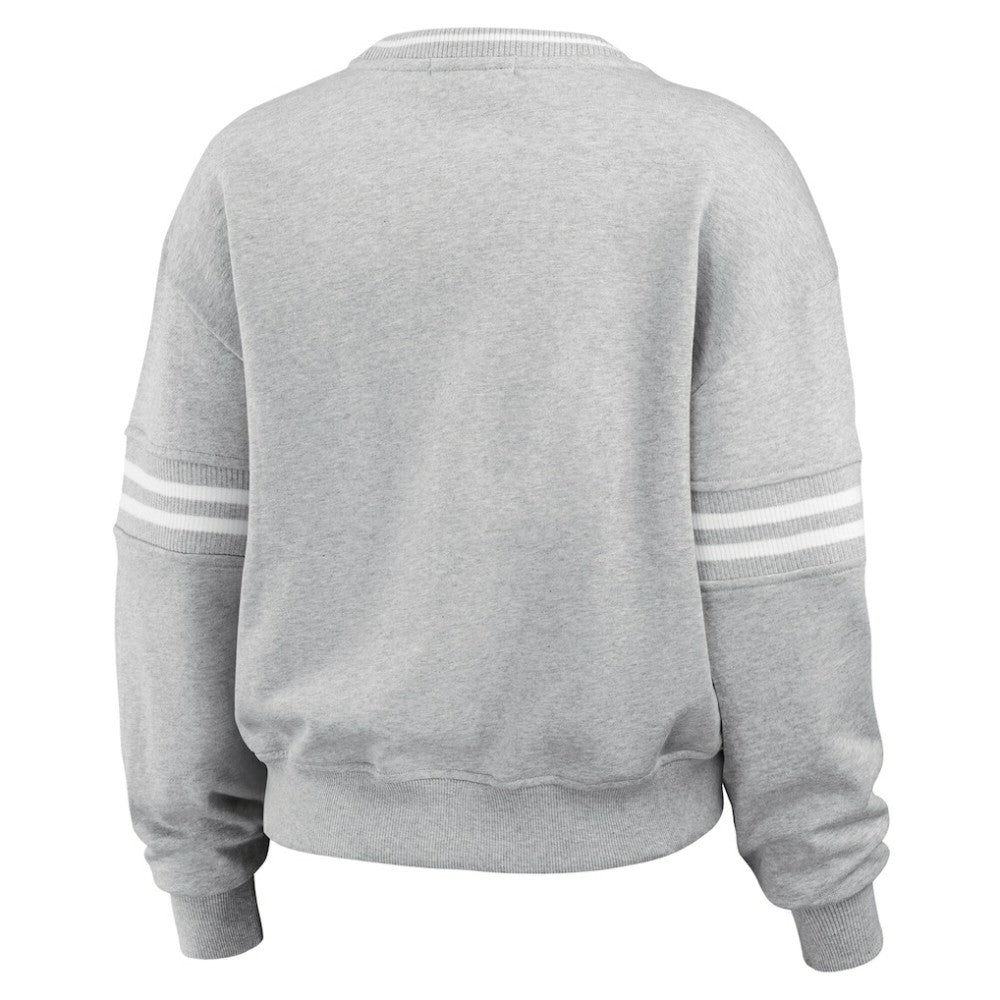 Houston Astros WEAR by Erin Andrews Women's Domestic Crest Pullover Sweatshirt Heather Gray