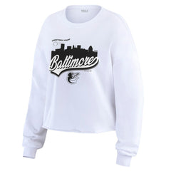 Baltimore Orioles WEAR by Erin Andrews Women's Domestic Postcard Long Sleeve T-Shirt White