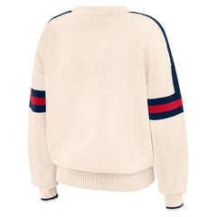 Atlanta Braves WEAR by Erin Andrews Women's Stripe Pullover Sweater Cream