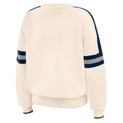 New York Yankees WEAR by Erin Andrews Women's Stripe Pullover Sweater Cream