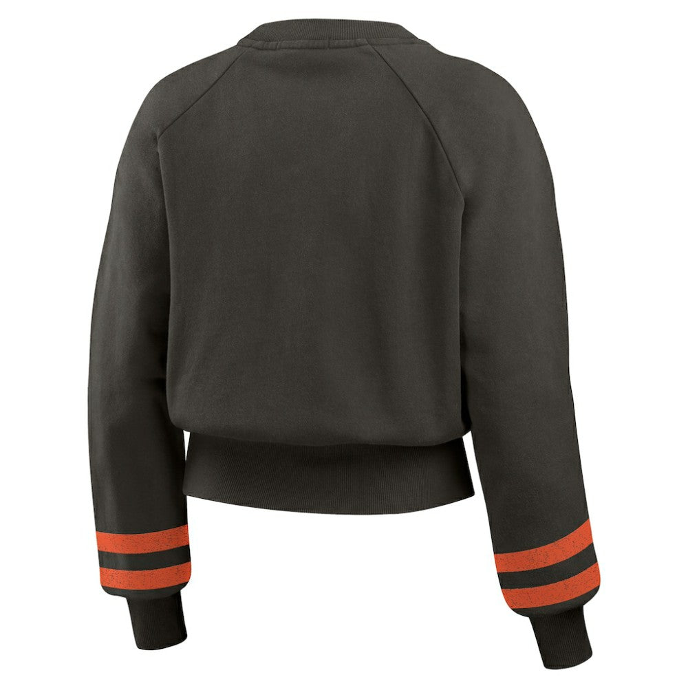 San Francisco Giants WEAR by Erin Andrews Women's Vintage Washed Cropped Pullover Sweatshirt Black