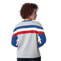 Chicago Cubs Starter Women's Triple A Fashion Color Block Long Sleeve Top Heather Gray