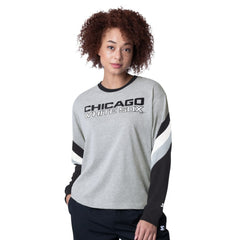 Chicago White Sox Starter Women's Triple A Fashion Color Block Long Sleeve Top Heather Gray