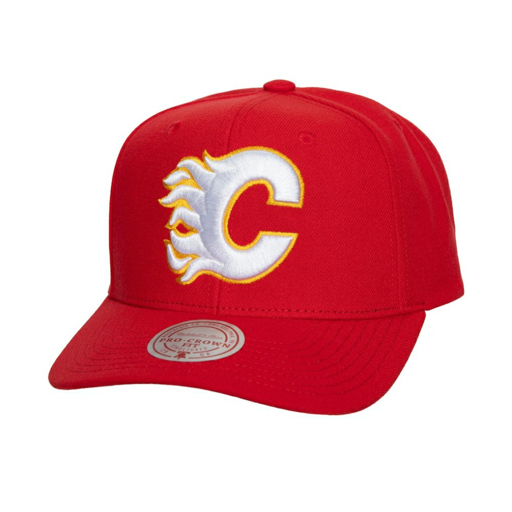 Calgary Flames Mitchell & Ness Core Team Ground Pro Adjustable Hat - Red Hats