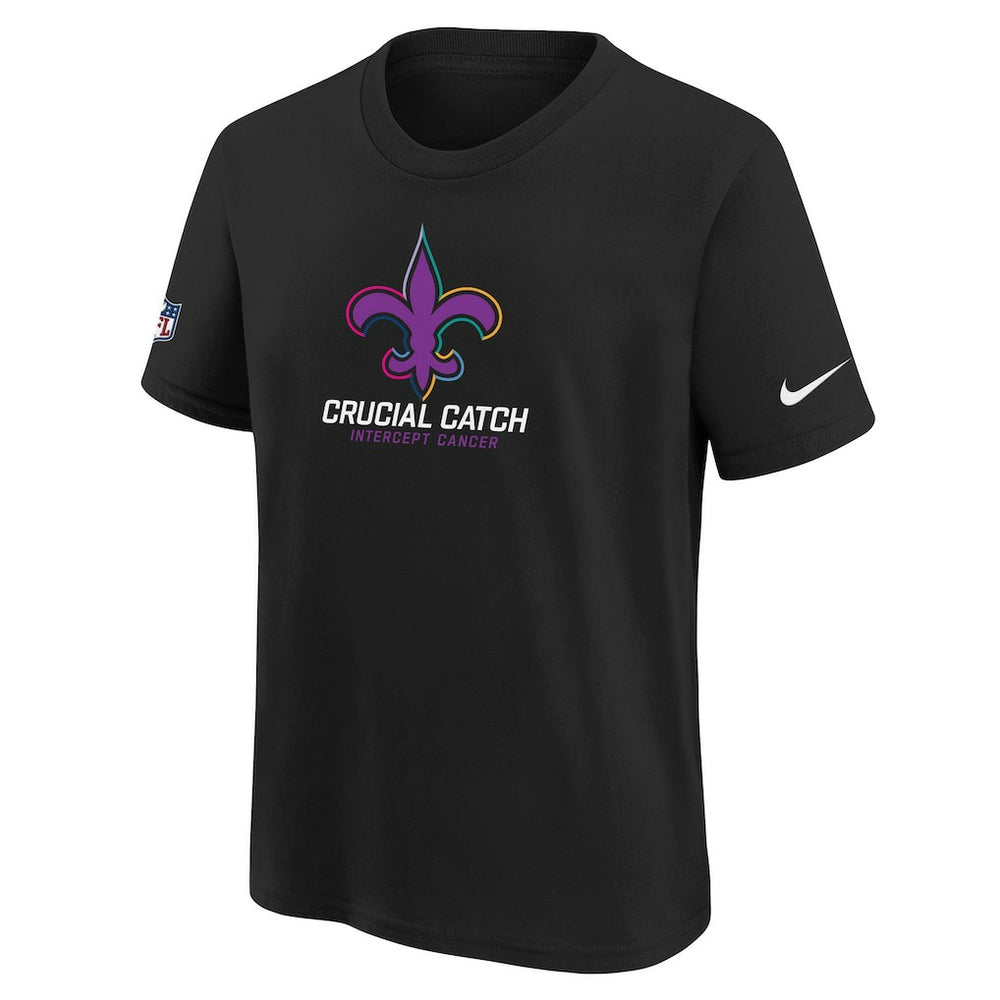 New Orleans Saints Youth 2024 NFL Crucial Catch T-Shirt - Black cheap