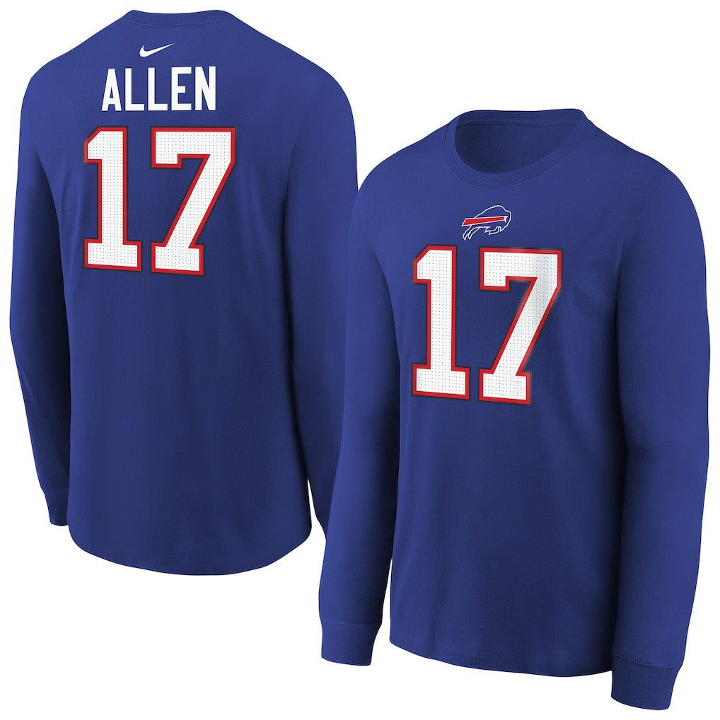 Josh Allen Buffalo Bills Youth Player Name & Number Long Sleeve T-Shirt - Royal sale