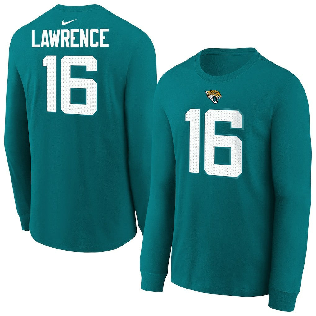 Trevor Lawrence Jacksonville Jaguars Youth Player Name & Number Long Sleeve T-Shirt - Teal sale