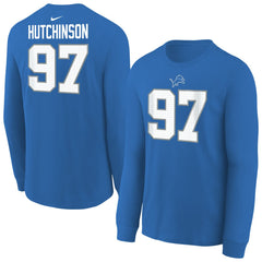 Aidan Hutchinson Detroit Lions Youth Player Name & Number Long Sleeve T-Shirt - Blue online