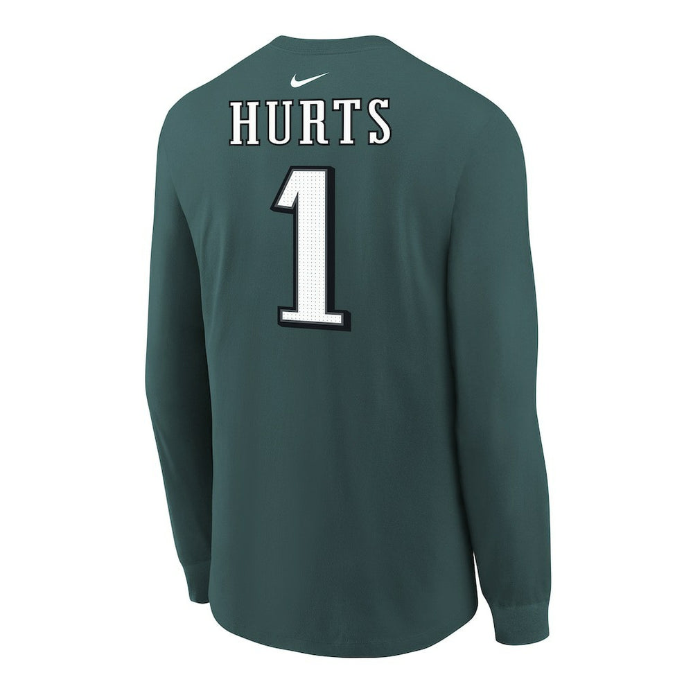Jalen Hurts Philadelphia Eagles Youth Player Name & Number Long Sleeve T-Shirt - Midnight Green discount