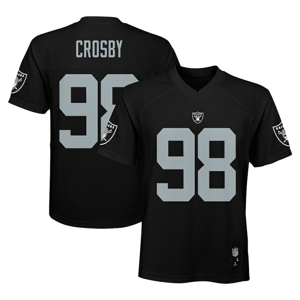 Maxx Crosby Las Vegas Raiders Youth Replica Player Jersey - Black on sale