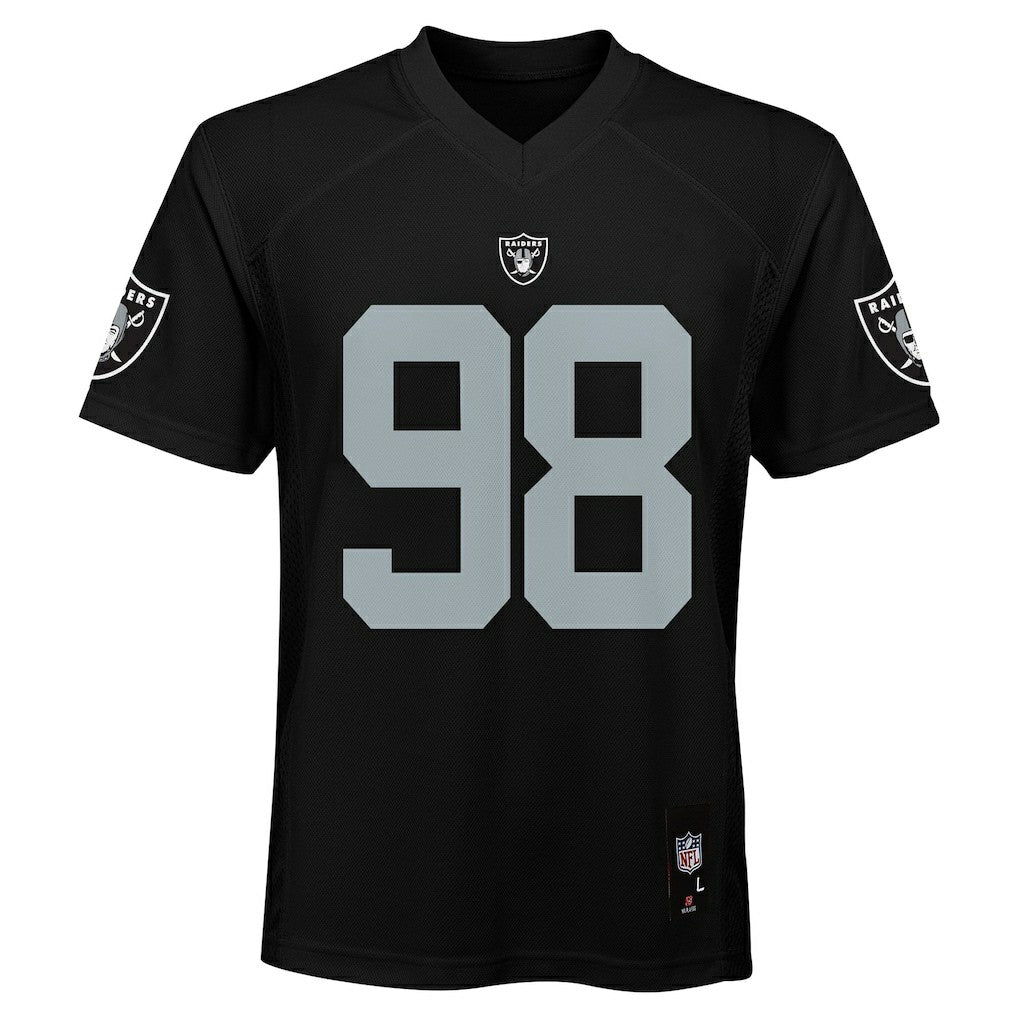 Maxx Crosby Las Vegas Raiders Youth Replica Player Jersey - Black on sale