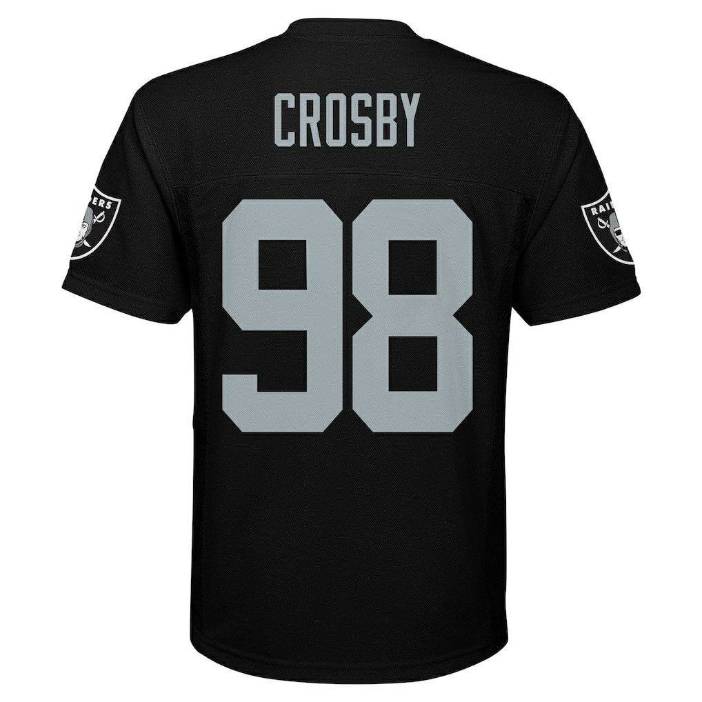 Maxx Crosby Las Vegas Raiders Youth Replica Player Jersey - Black on sale