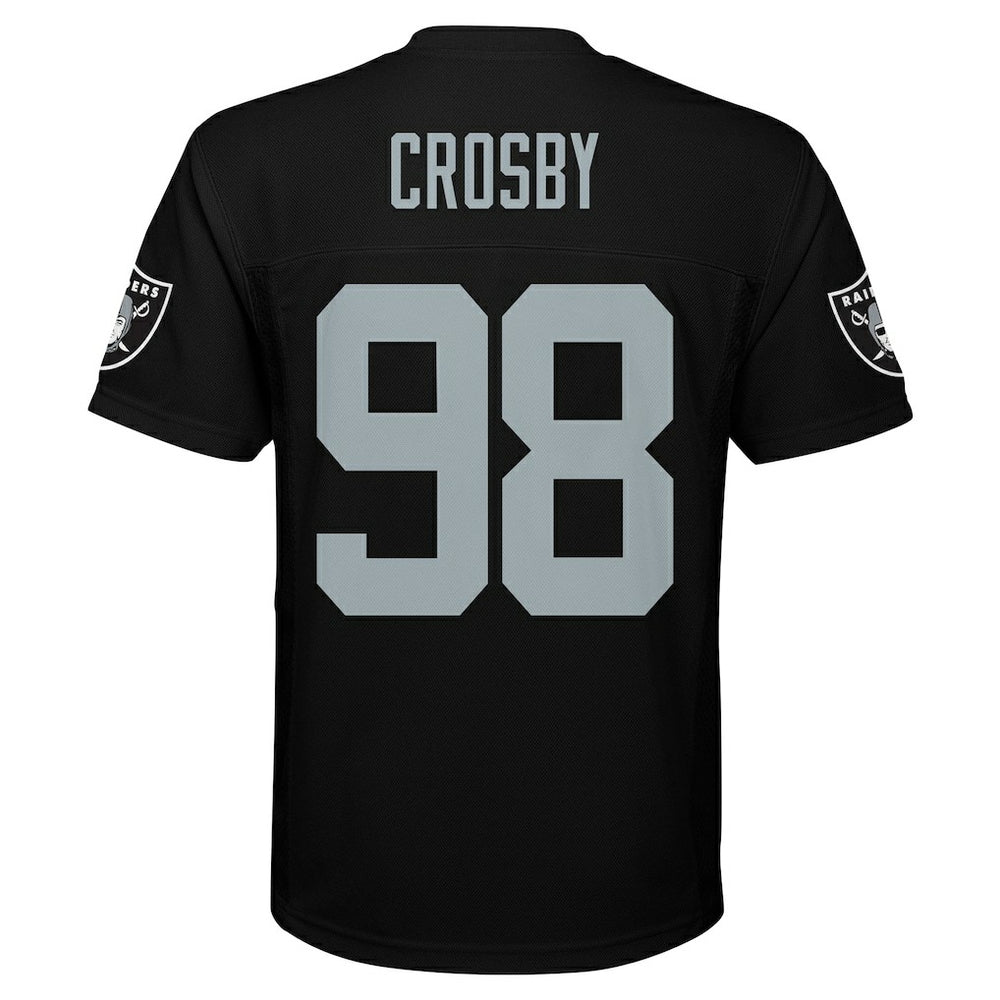 Maxx Crosby Las Vegas Raiders Youth Replica Player Jersey - Black on sale