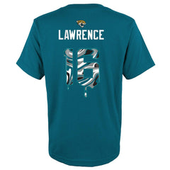 Trevor Lawrence Jacksonville Jaguars Youth Mainliner Drip Player Name & Number T-Shirt - Teal discount
