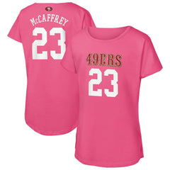 Christian McCaffrey San Francisco 49ers Girls Youth Player Name & Number T-Shirt - Pink outlet