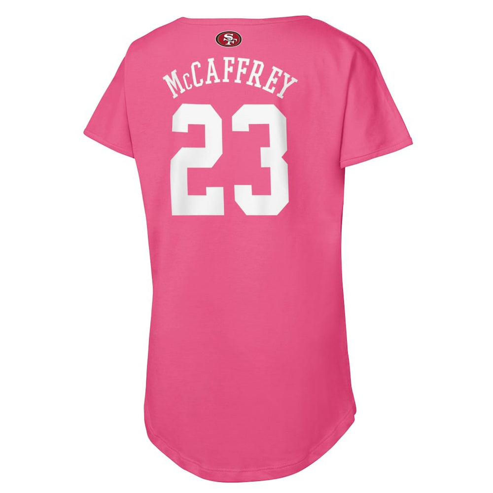 Christian McCaffrey San Francisco 49ers Girls Youth Player Name & Number T-Shirt - Pink outlet