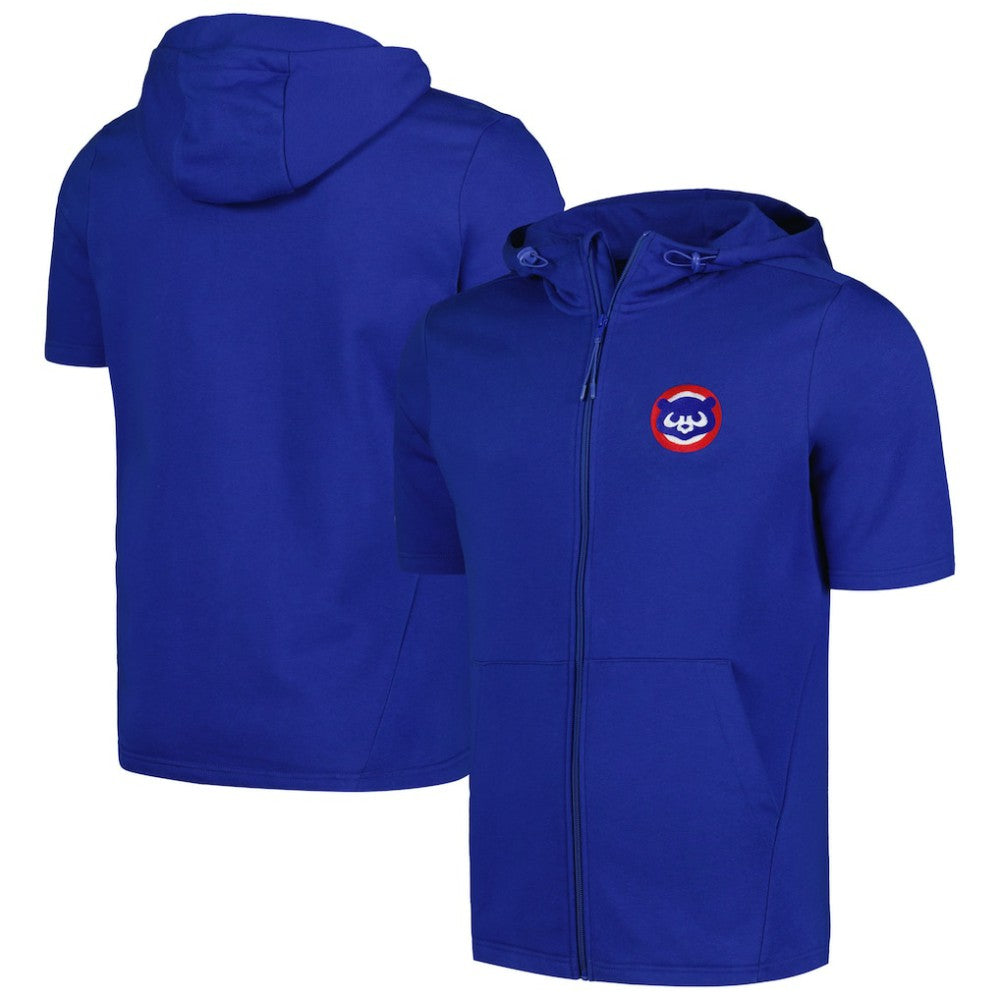 Chicago Cubs Levelwear Recruit Short Sleeve Full-Zip Hoodie Royal