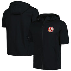 St. Louis Cardinals Levelwear Recruit Short Sleeve Full-Zip Hoodie Black