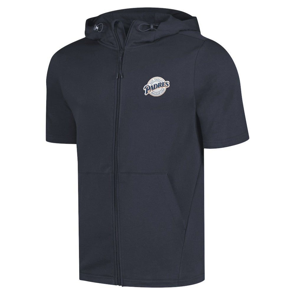 San Diego Padres Levelwear Recruit Short Sleeve Full-Zip Hoodie Navy