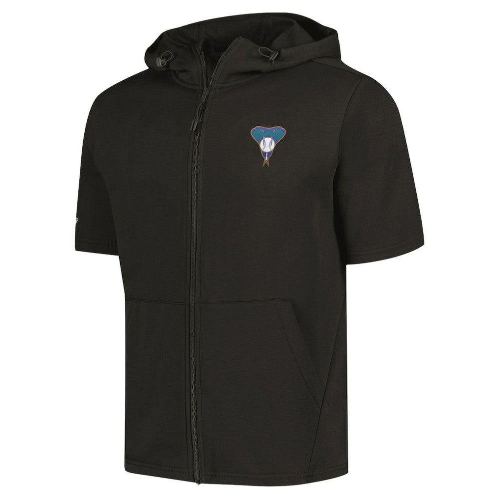 Arizona Diamondbacks Levelwear Recruit Short Sleeve Full-Zip Hoodie Black