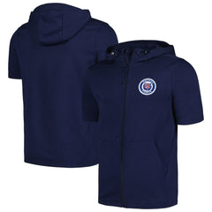 Detroit Tigers Levelwear Recruit Short Sleeve Full-Zip Hoodie Navy