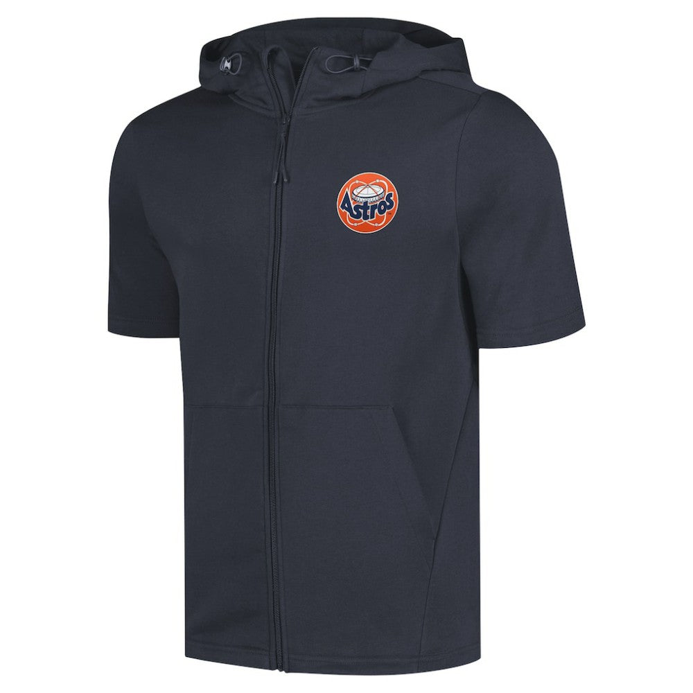 Houston Astros Levelwear Recruit Short Sleeve Full-Zip Hoodie Navy