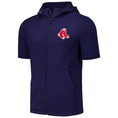 Boston Red Sox Levelwear Recruit Short Sleeve Full-Zip Hoodie Navy