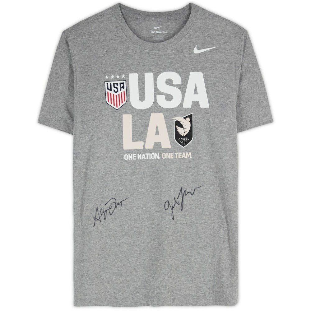 Gisele Thompson & Alyssa Thompson Angel City FC & USWNT Multi-Signed Gray T-Shirt for sale
