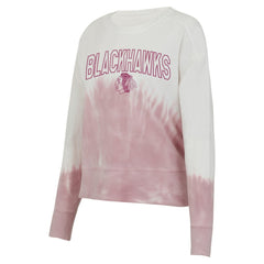 Chicago Blackhawks Concepts Sport Women's Orchard Tie-Dye Long Sleeve Top - Pink/White Tops