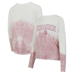 Seattle Kraken Concepts Sport Women's Orchard Tie-Dye Long Sleeve Top - Pink/White Tops
