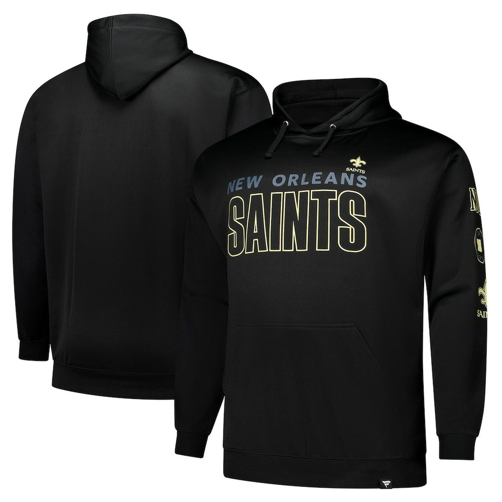 New Orleans Saints Big & Tall Fleece Pullover Hoodie - Black sale