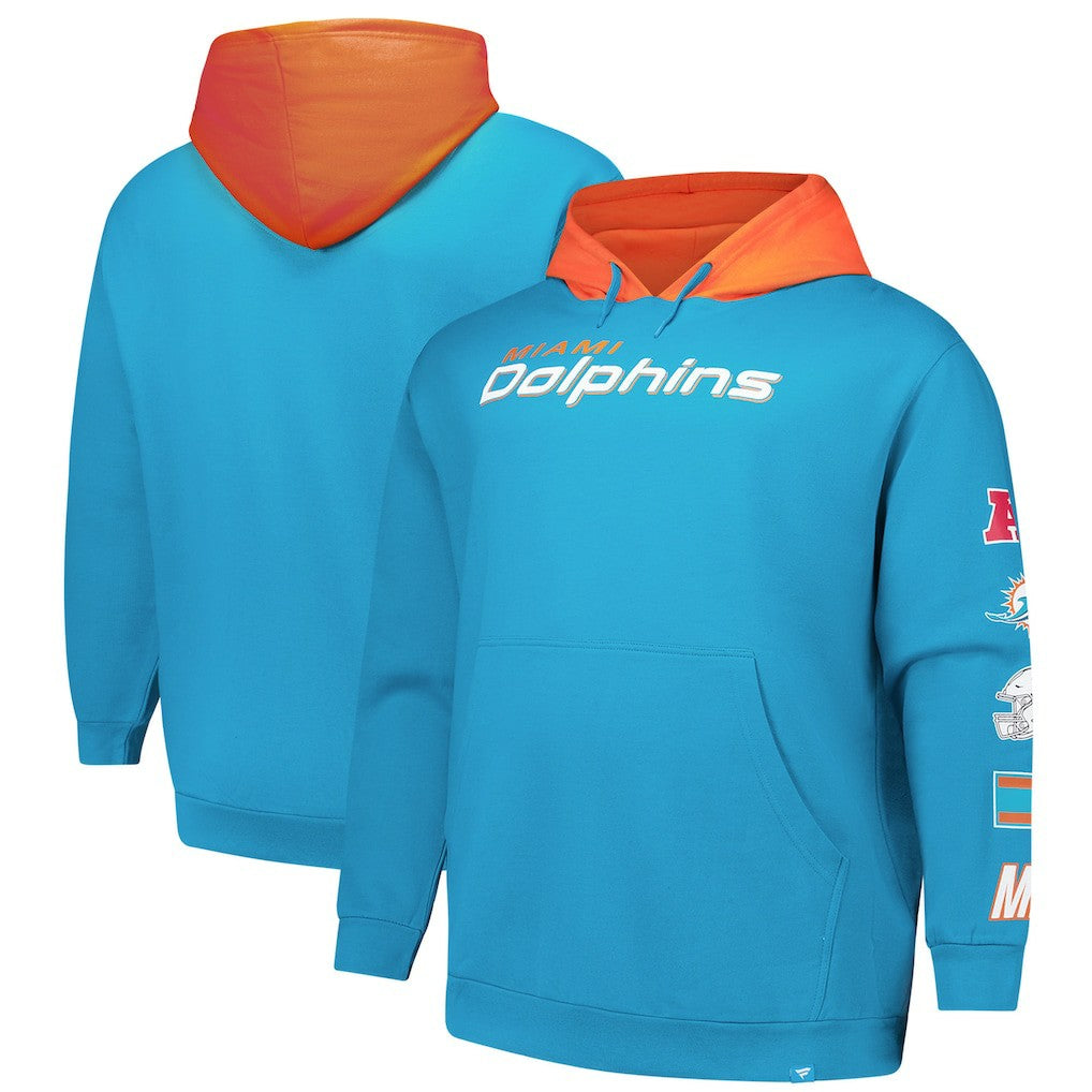 Miami Dolphins Big & Tall Patched Out Pullover Hoodie - Aqua sale