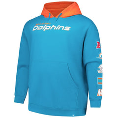 Miami Dolphins Big & Tall Patched Out Pullover Hoodie - Aqua sale