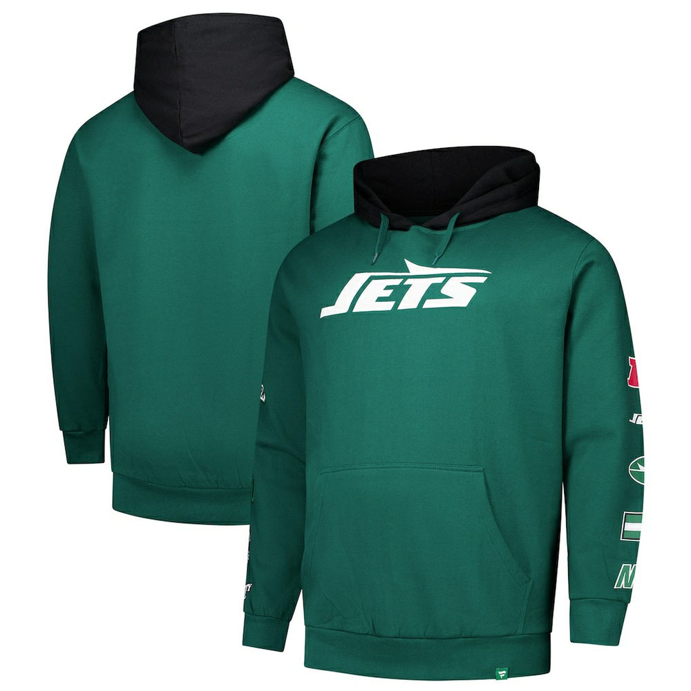 New York Jets Big & Tall Patched Out Pullover Hoodie - Green outlet
