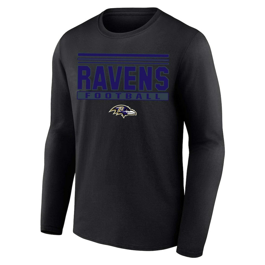 Baltimore Ravens Profile Big & Tall Pop Long Sleeve T-Shirt - Black cheap