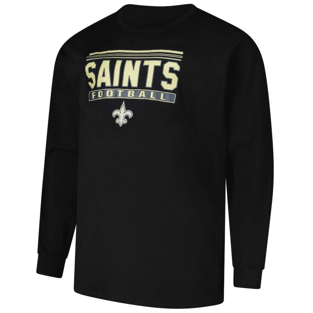 New Orleans Saints Profile Big & Tall Pop Long Sleeve T-Shirt - Black cheap