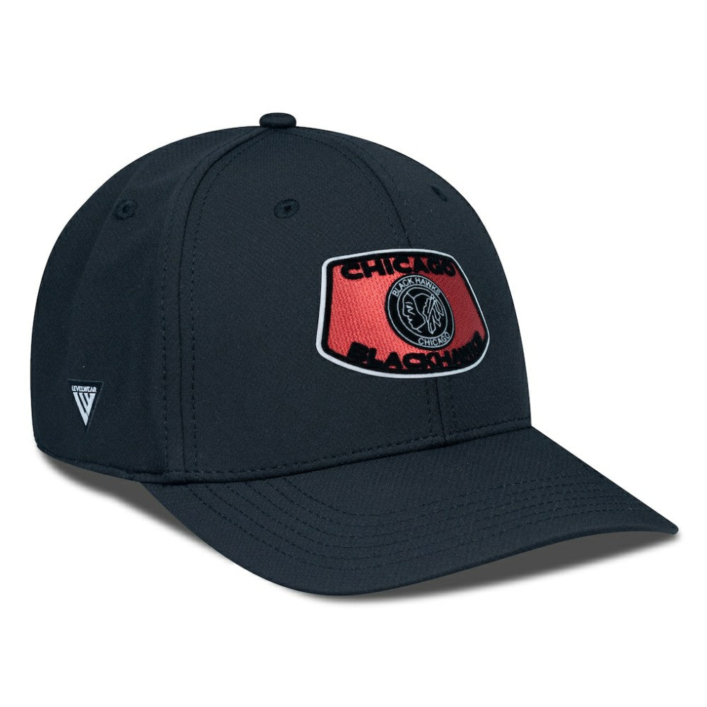 Chicago Blackhawks Levelwear Retro Skylight Rise Flex Hat - Black Hats