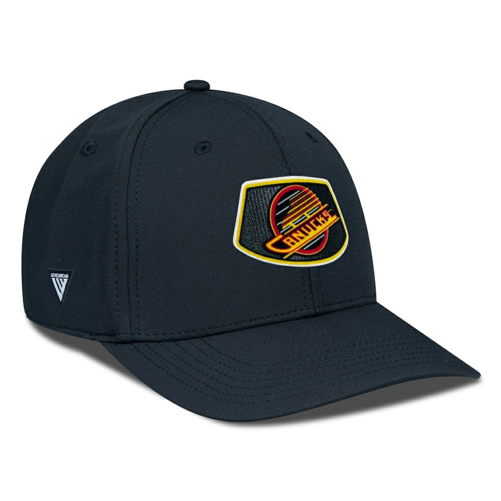 Vancouver Canucks Levelwear Retro Skylight Rise Flex Hat - Black Hats