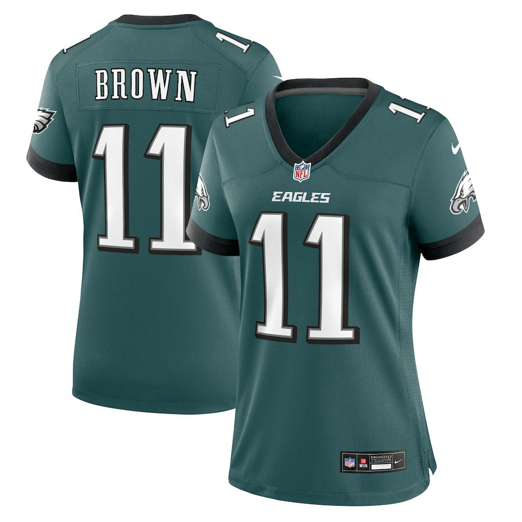 A.J. Brown Philadelphia Eagles Women's Team Game Jersey - Midnight Green discount