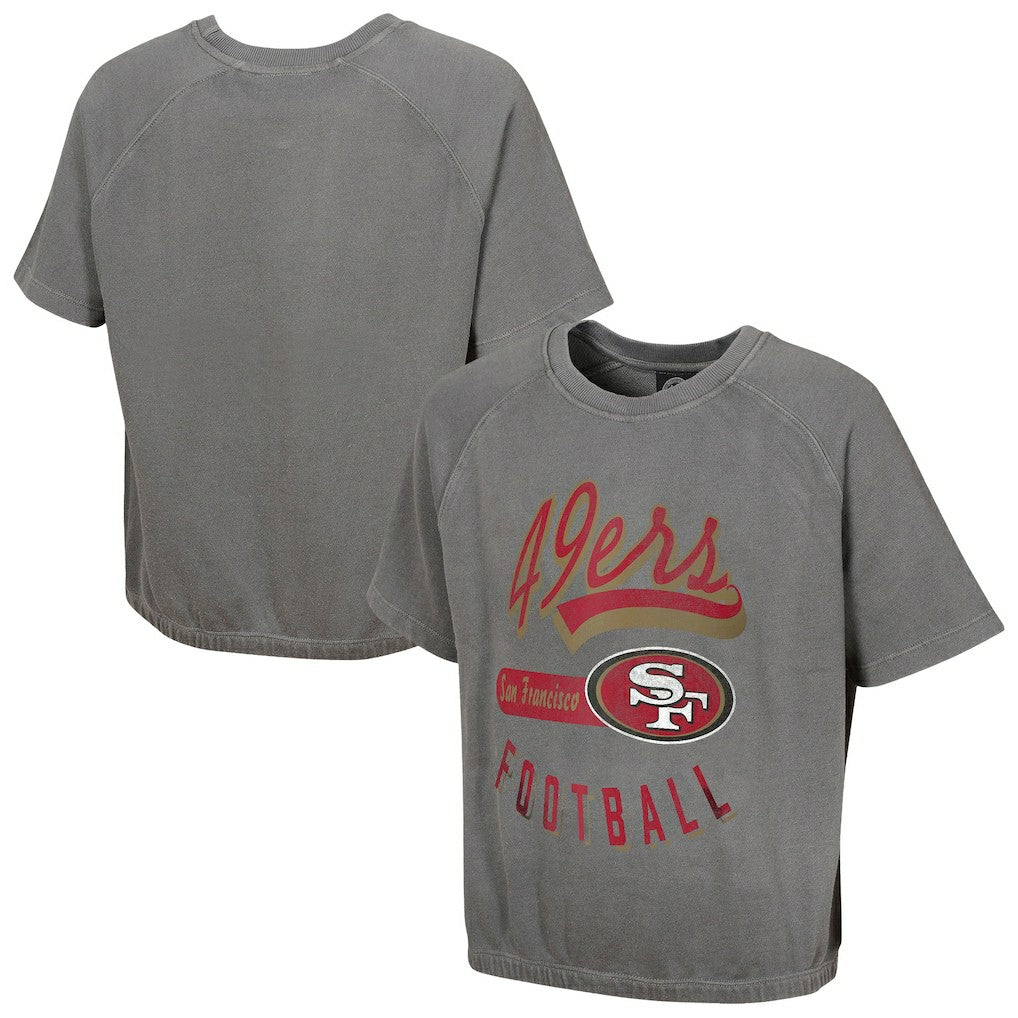 San Francisco 49ers Women's Mineral Wash Short Sleeve Top - Gray on sale