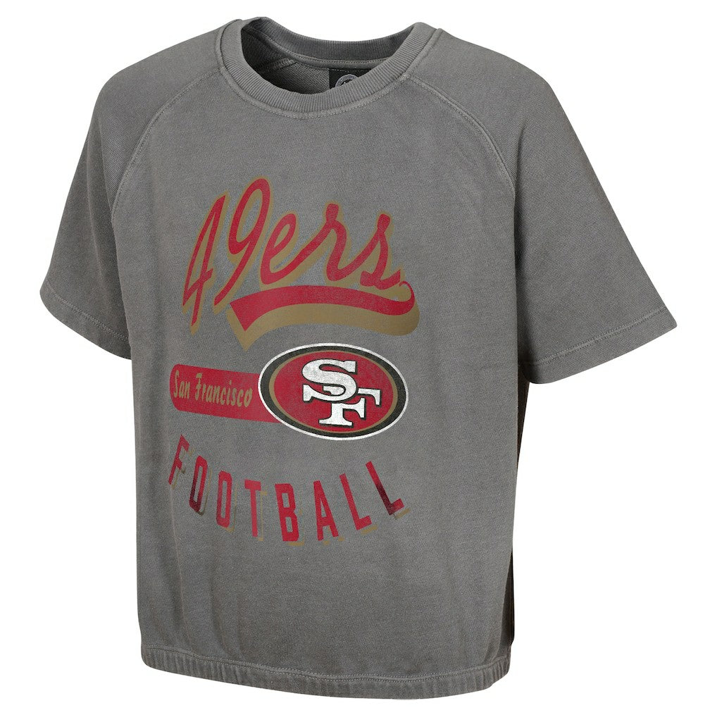 San Francisco 49ers Women's Mineral Wash Short Sleeve Top - Gray on sale