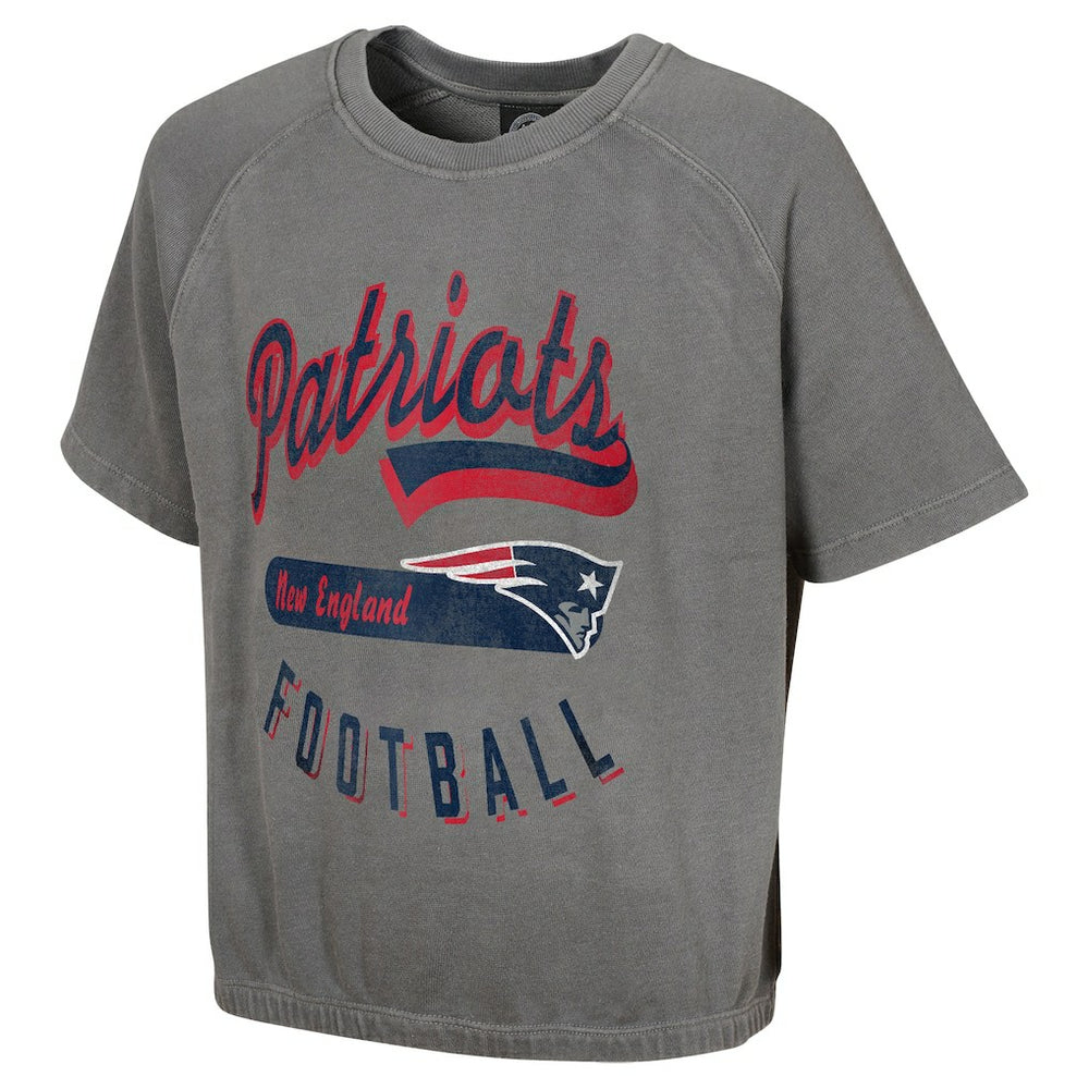 New England Patriots Women's Mineral Wash Short Sleeve Top - Gray sale