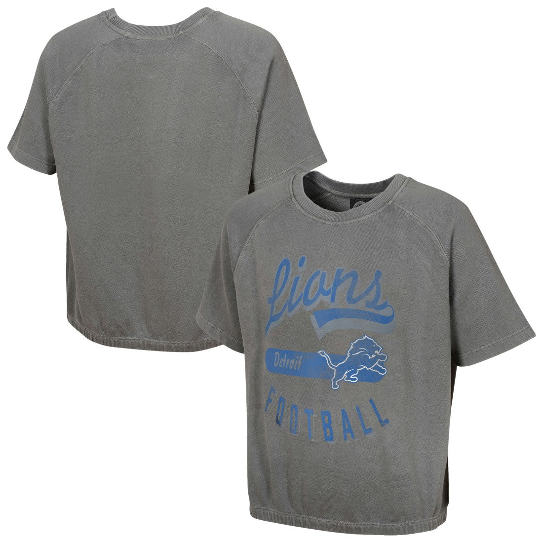 Detroit Lions Women's Mineral Wash Short Sleeve Top - Gray discount