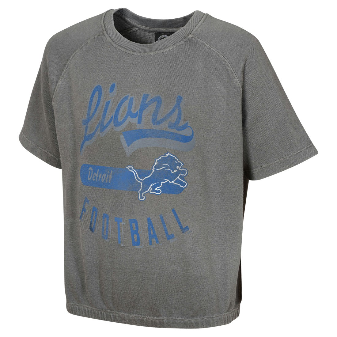 Detroit Lions Women's Mineral Wash Short Sleeve Top - Gray discount